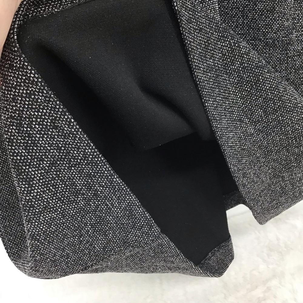 NWT Ann Taylor Tweed Ruffle Collar V-Back Mini Sheath Dress Career Black Size 10 - Picture 6 of 8
